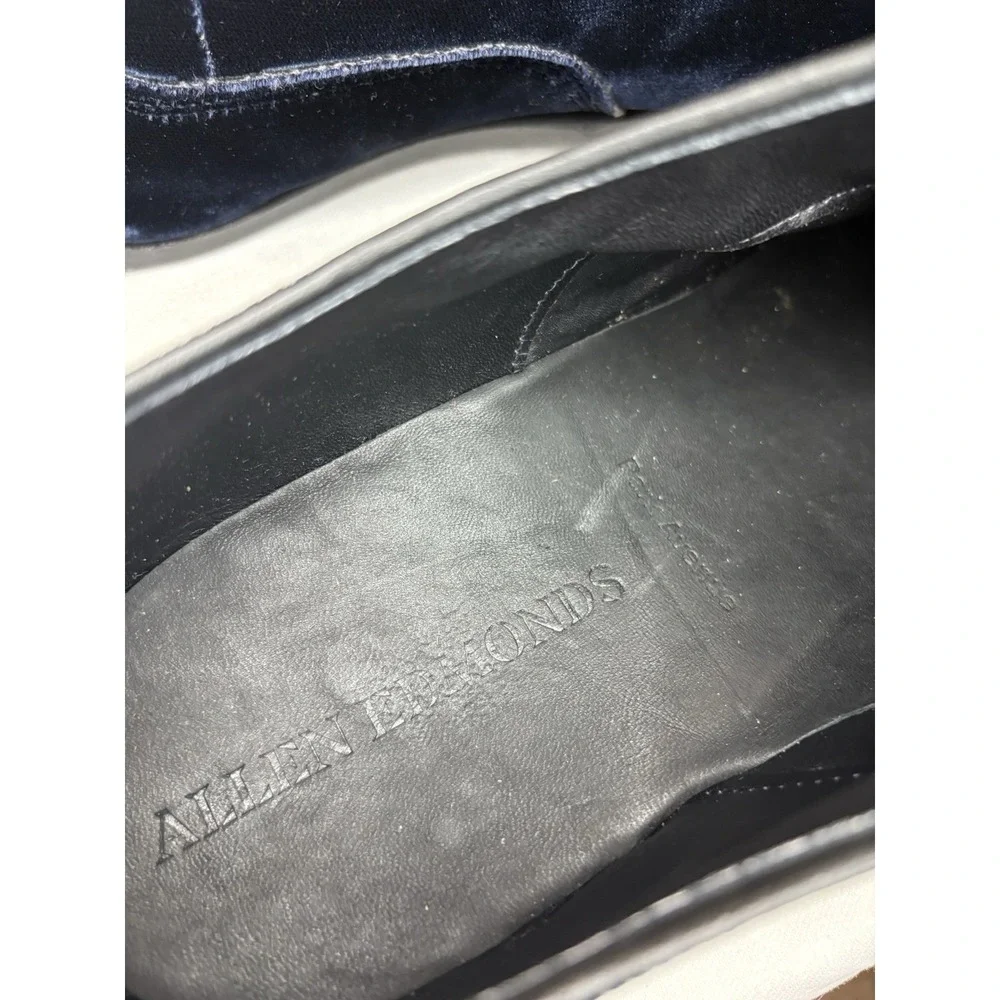 Allen Edmonds Park Avenue Cap Toe Navy Blue Velvet/Suede Leather Shoes 13 NEW!